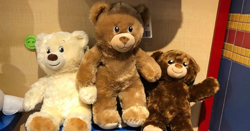 Build-A-Bear Bears sitting on shelf