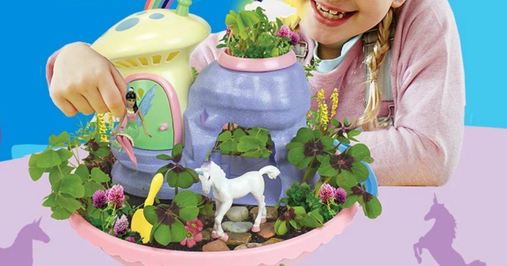 girl playing with My Fairy Garden Unicorn Paradise 