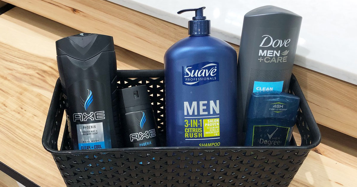 axe products in a plastic bin