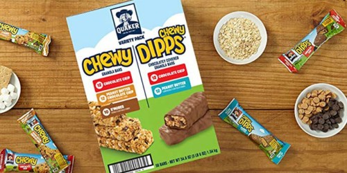 Quaker Chewy Bars 58-Count Dipps & Granola Variety Pack Only $8.60 Shipped | Just 15¢ Per Bar
