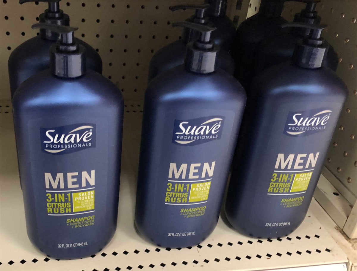 suave men's 3-in-1 shampoo