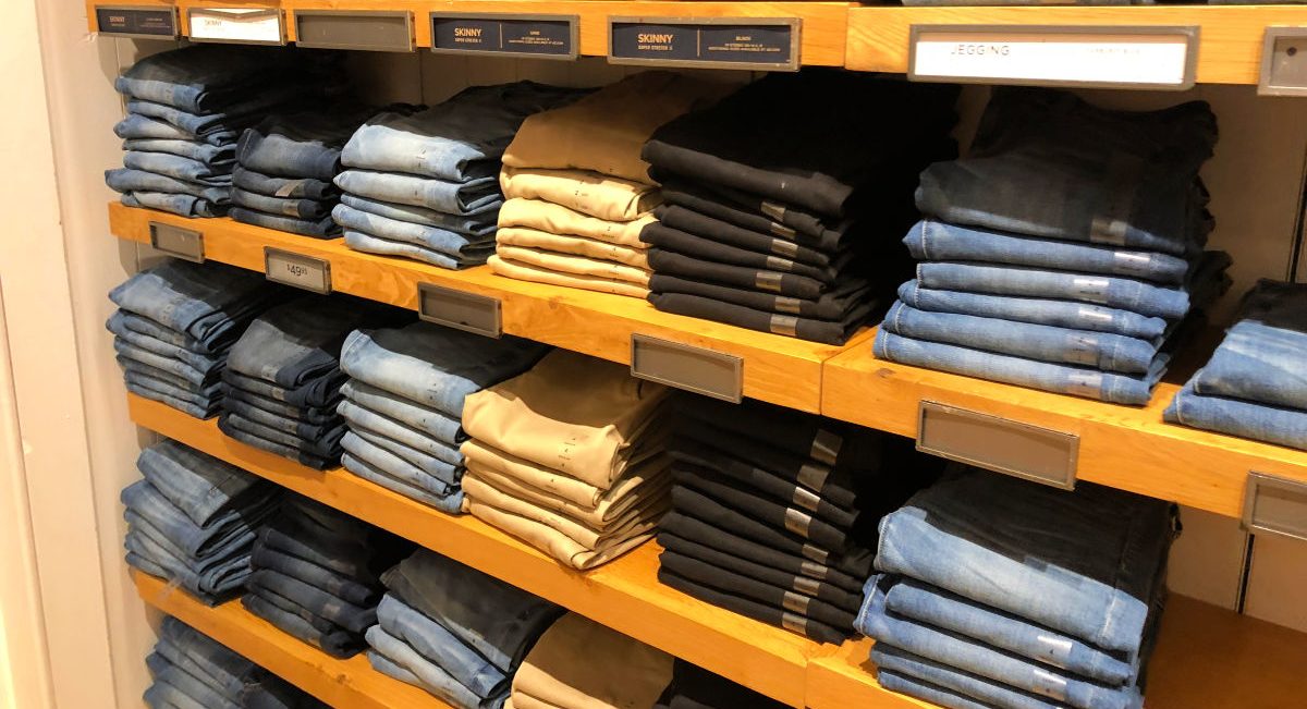 display of jeans 