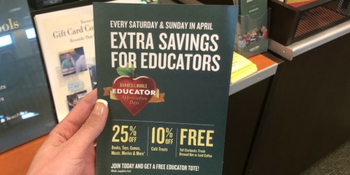 Barnes & Noble Educator Appreciation Days: Free Starbucks Coffee, 25% Off Almost Everything & More