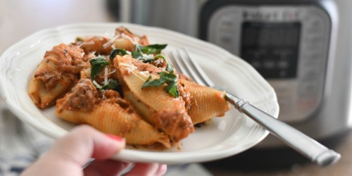 No Need to Boil Pasta with This Instant Pot Stuffed Shells with Meat Sauce Recipe