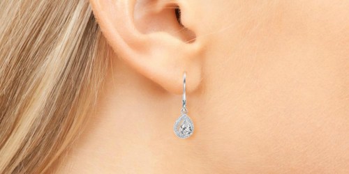 Cate & Chloe 18K White Gold Teardrop Earrings Only $14.99 Shipped (Regularly $150)