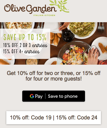 Olive Garden Text Coupon