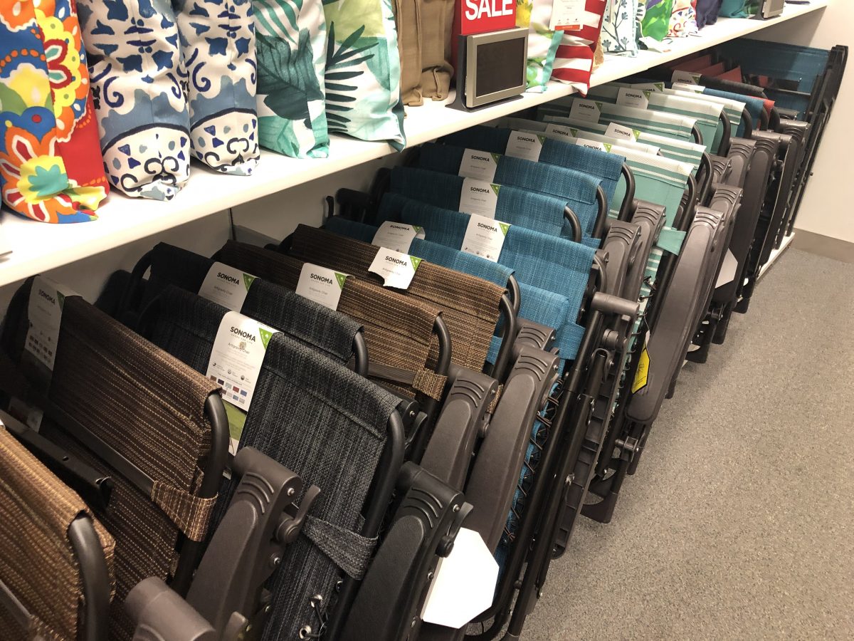 anti-gravity chairs on display at Kohl's