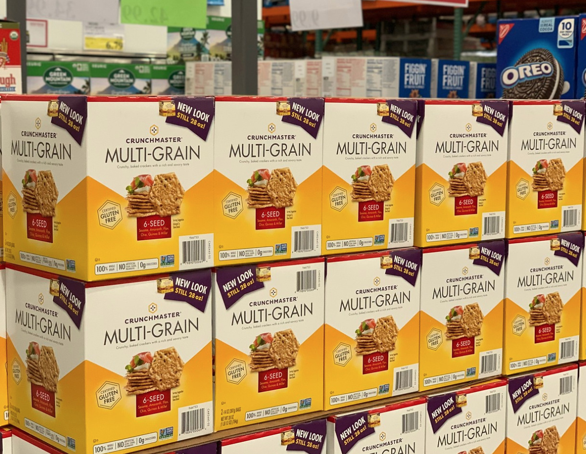 crunchmaster multigrain crackers at Costco