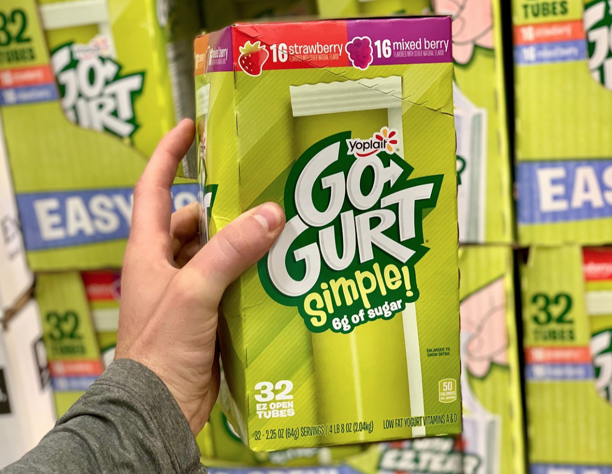 gogurt ez open tubes box at Costco