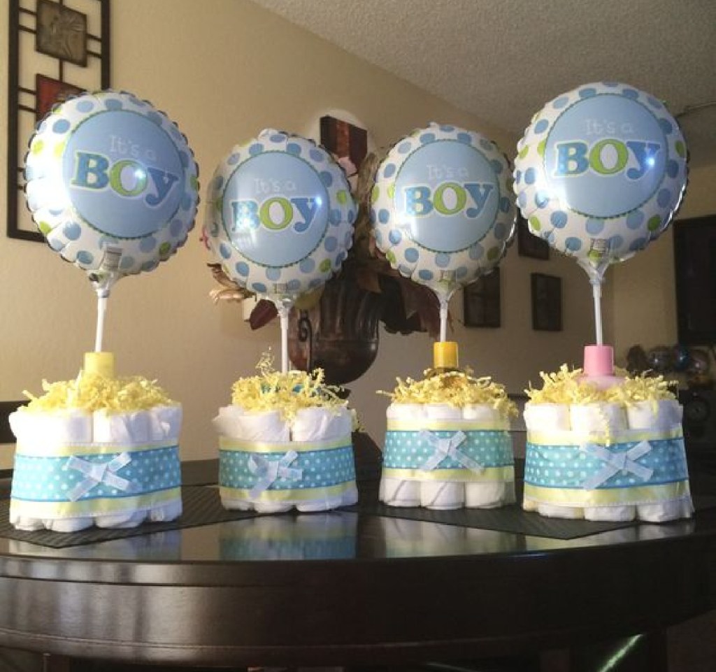 baby shower ideas diaper centerpieces for boy