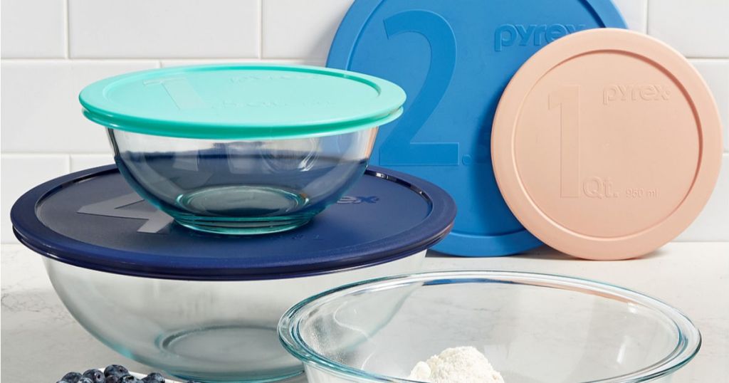 Pyrex glass storage bowls