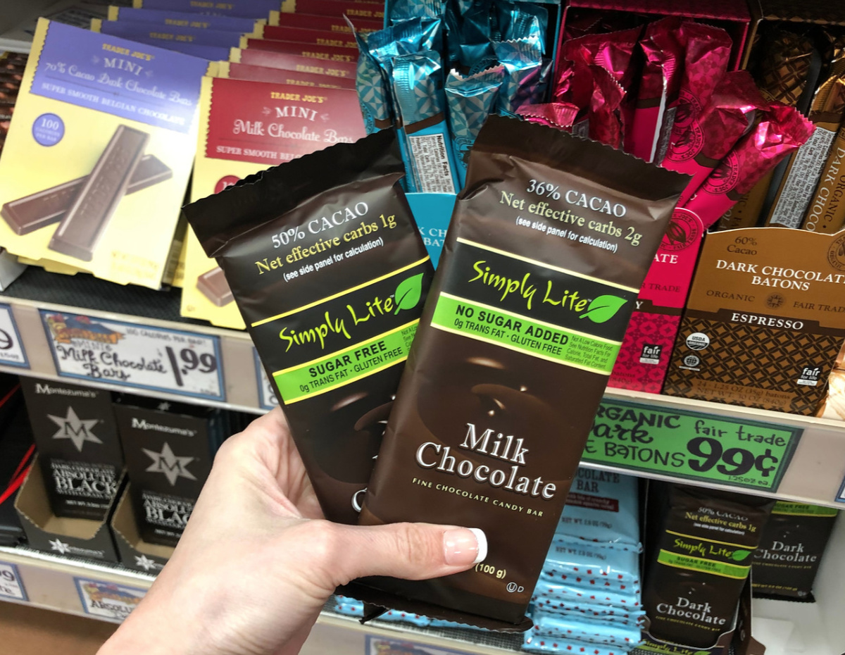 Trader Joe's Simply Lite milk chocolate bars