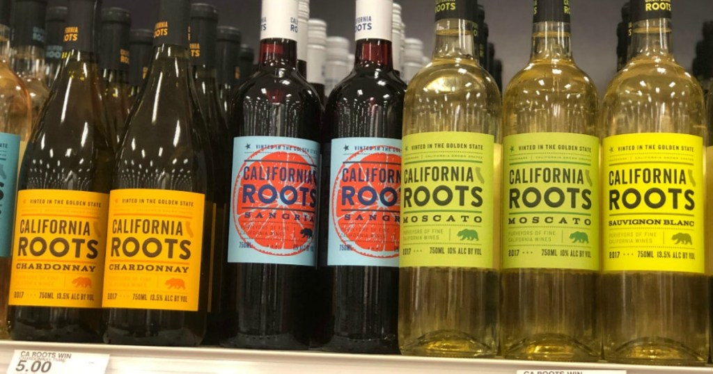 California Roots wine bottles at Target 