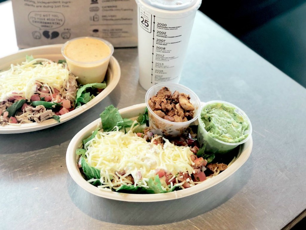 Chipotle bowls at Chipotle 