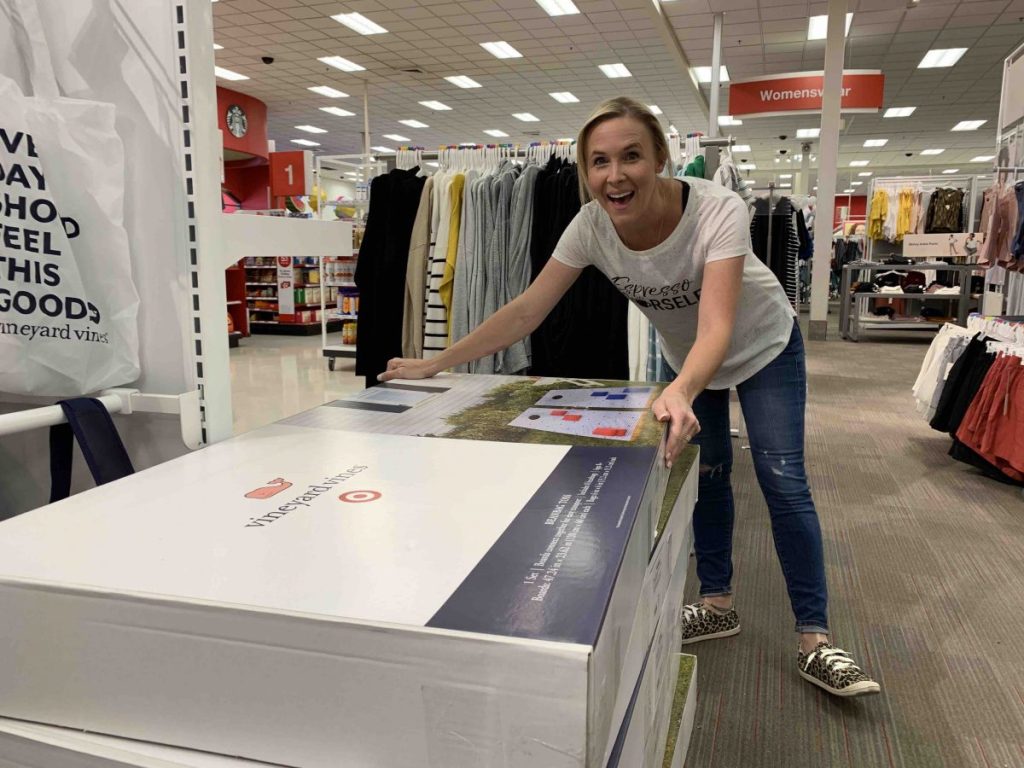 Collin with vineyard vines for Target bean bag toss