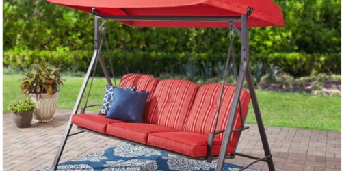 Mainstays Outdoor 3-Seat Cushioned Swing Only $123.75 Shipped (Regularly $223)