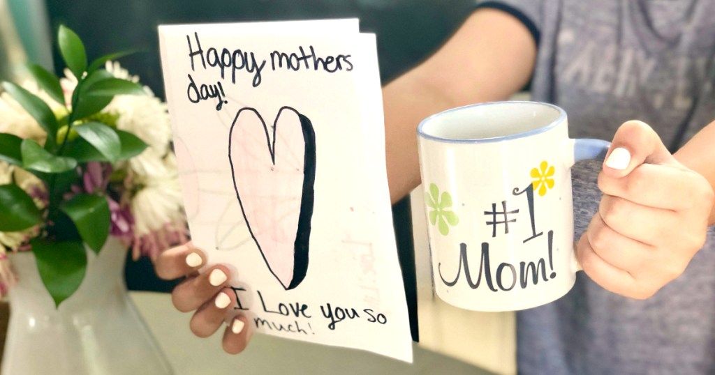 mother's day card and mug