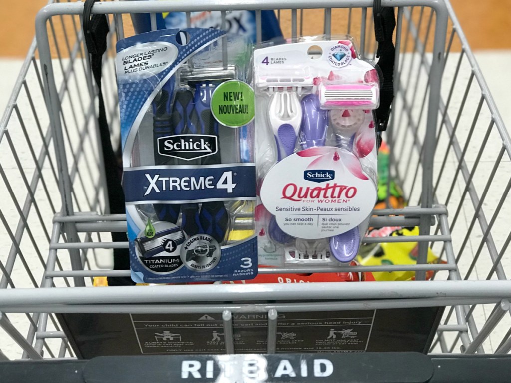 schick xtreme4 and quattro in rite aid cart