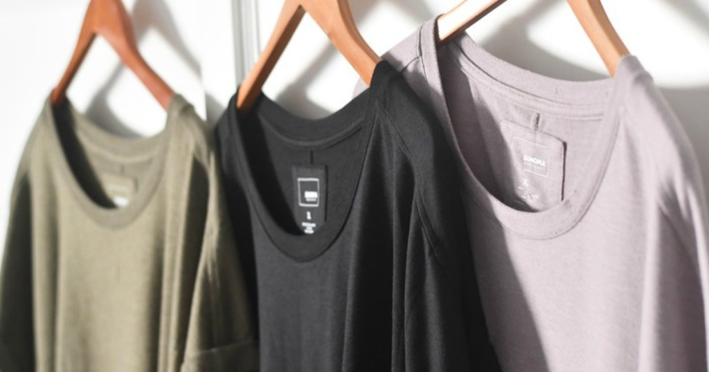 women's shirts on hangers