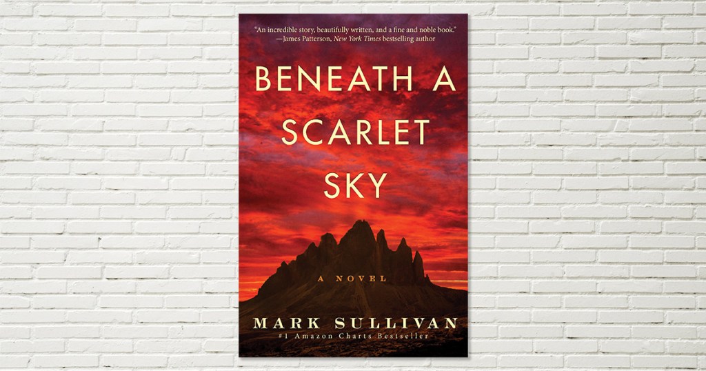 beneath a scarlet sky novel cover