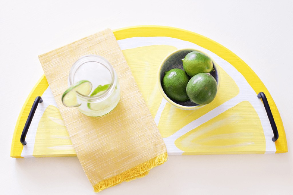 lemon citrus serving tray diy project
