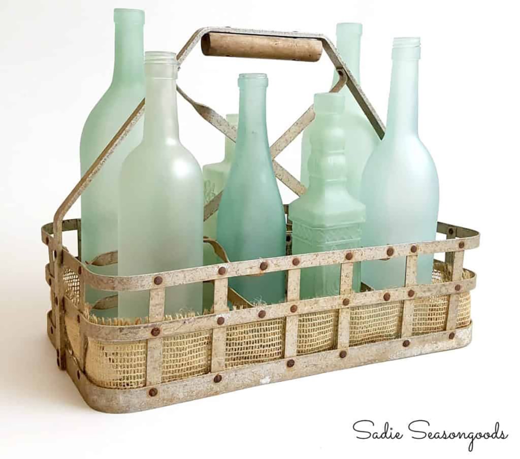 diy seaglass painted bottles from sadie seasongoods