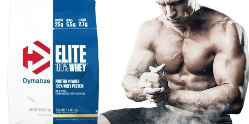 Amazon: Dymatize Elite 10 lbs Protein Powder Only $48.77 Shipped (Regularly $70) & More