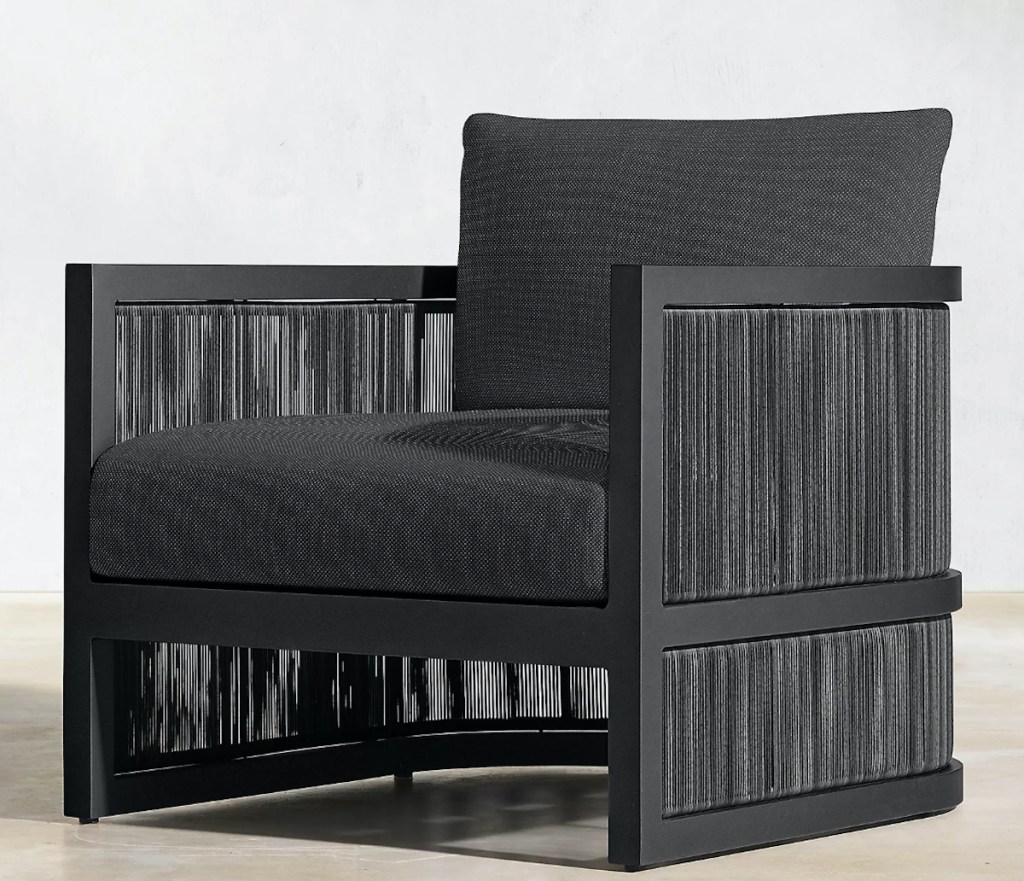 dark gray rope accent chair 