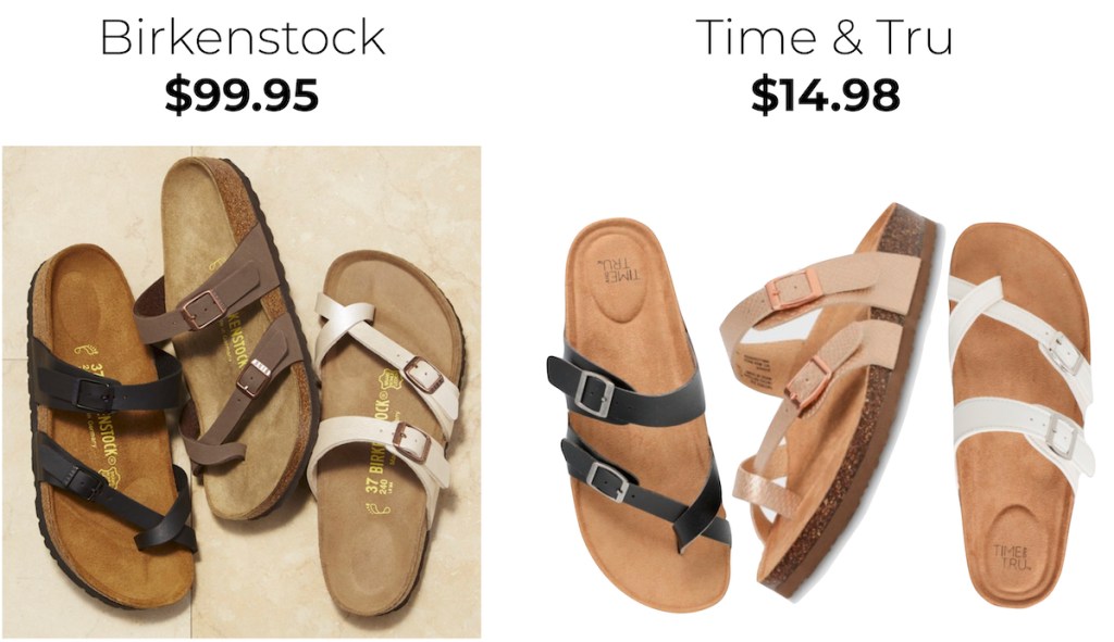 comparison between birkenstock and time and tru sandals