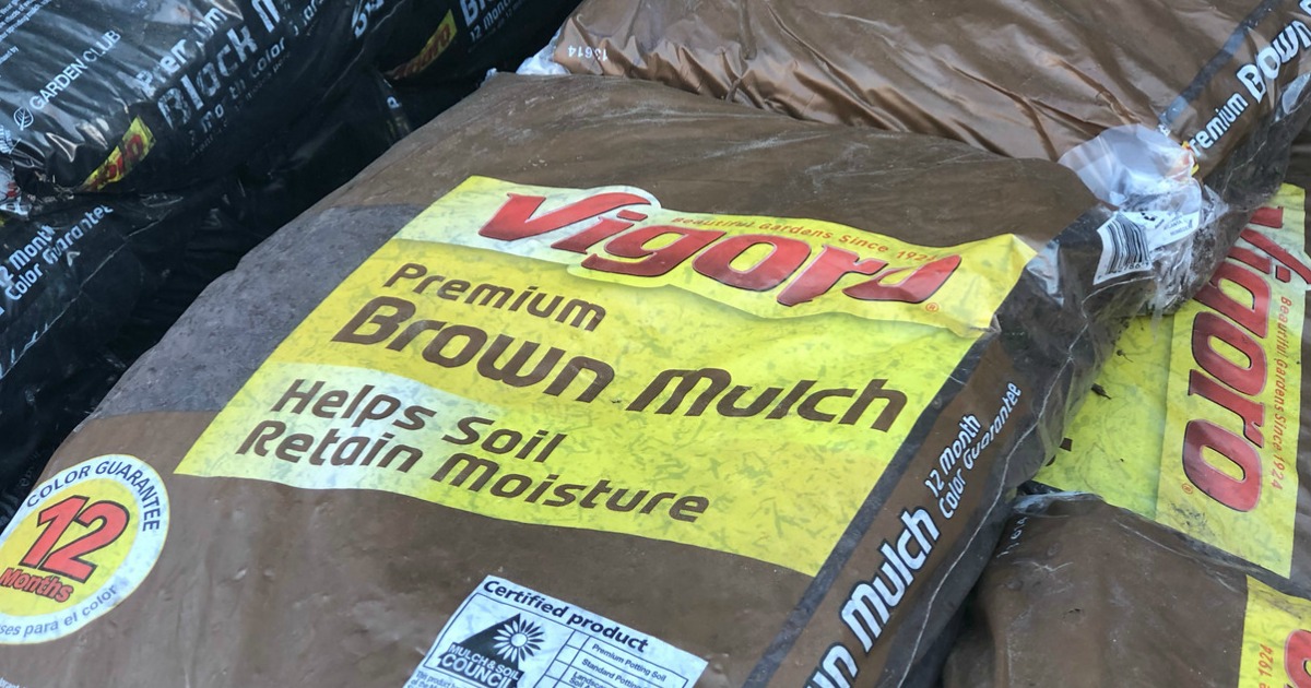 big bags of brown mulch