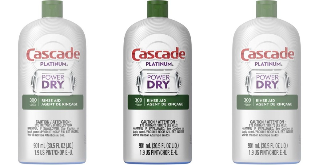 3 bottles of Cascade Platinum Rinse Aid