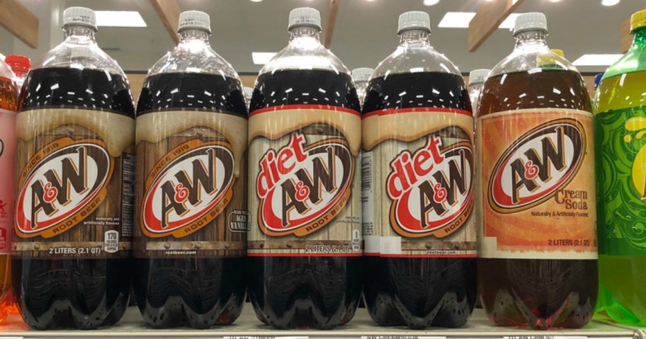 a&w soda bottles