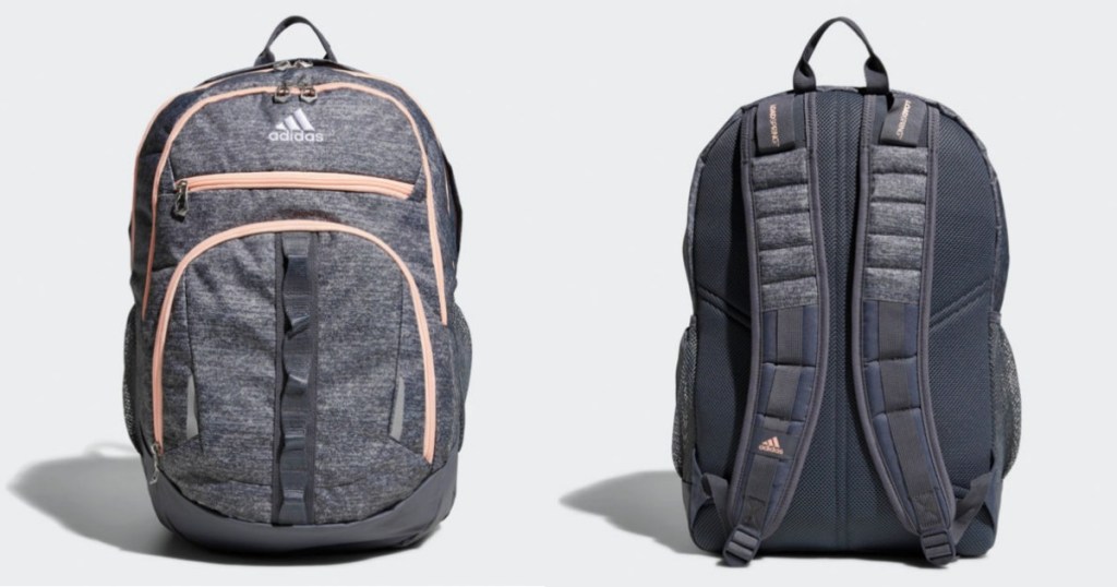 front and back view of adidas backpack