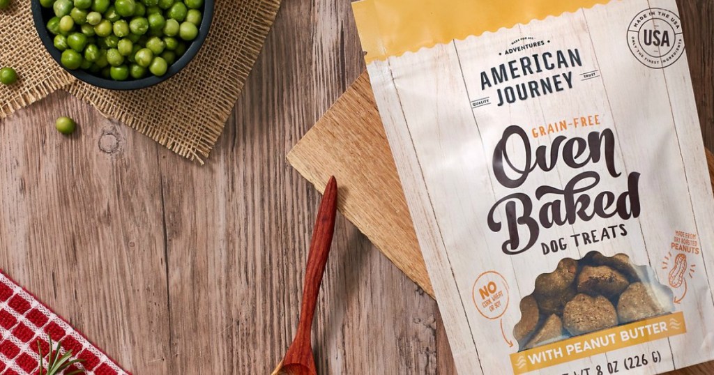 American Journey dog treats on table