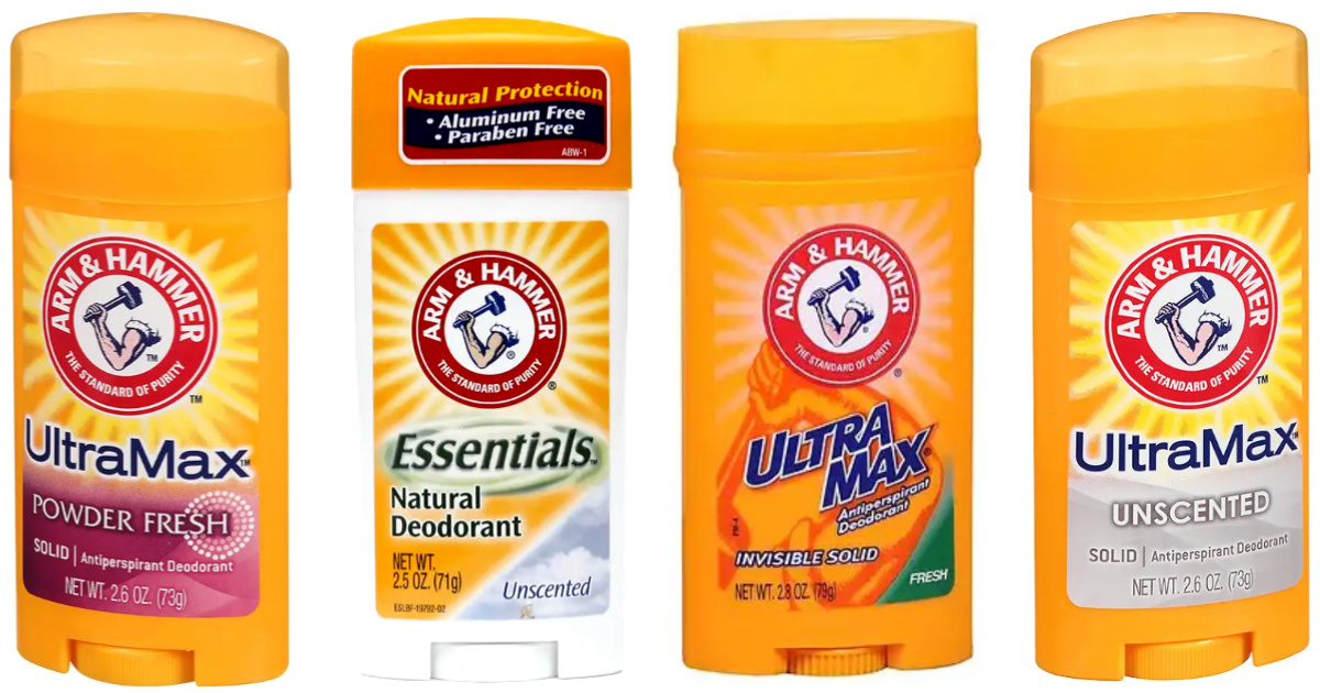 multiple varieties of arm & hammer deodorants