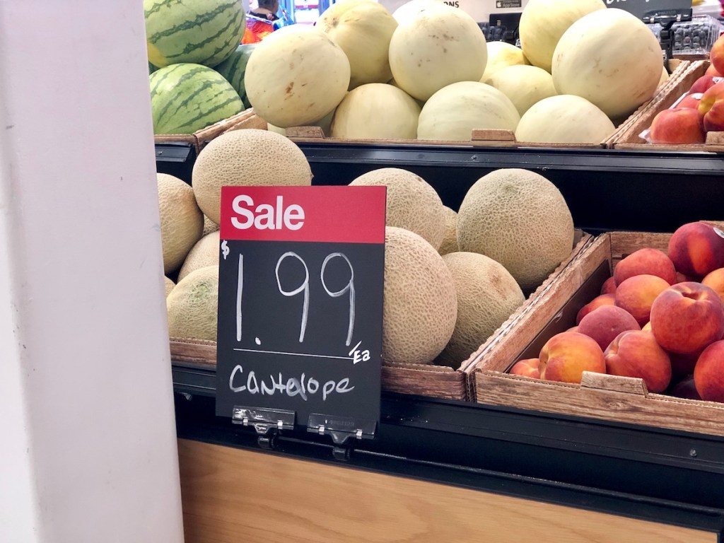 Cantaloupe and peaches