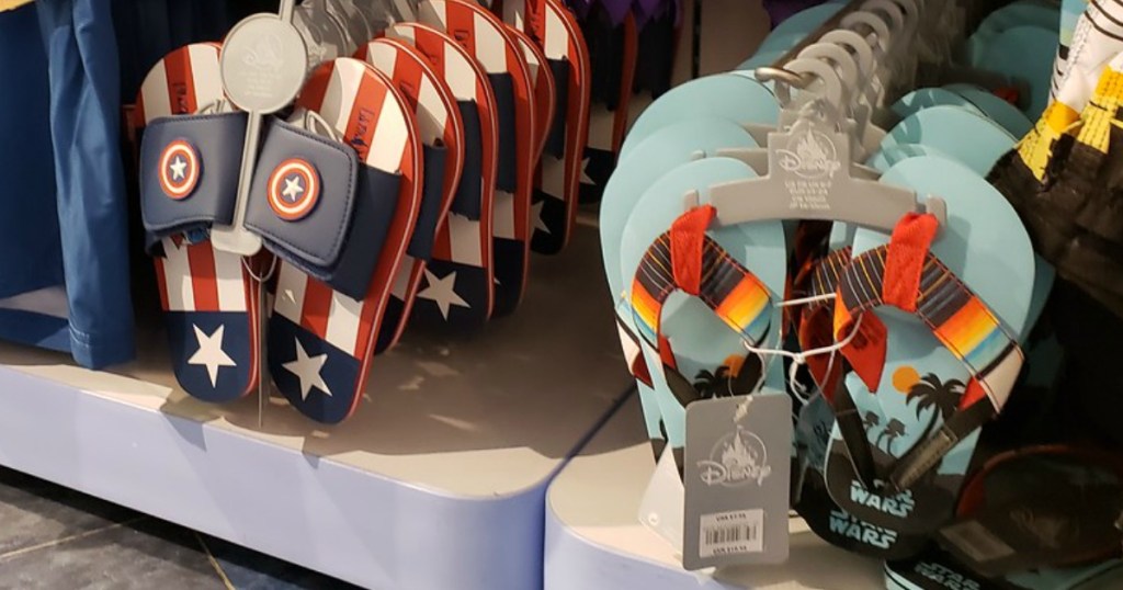 boys Disney character shoes on display