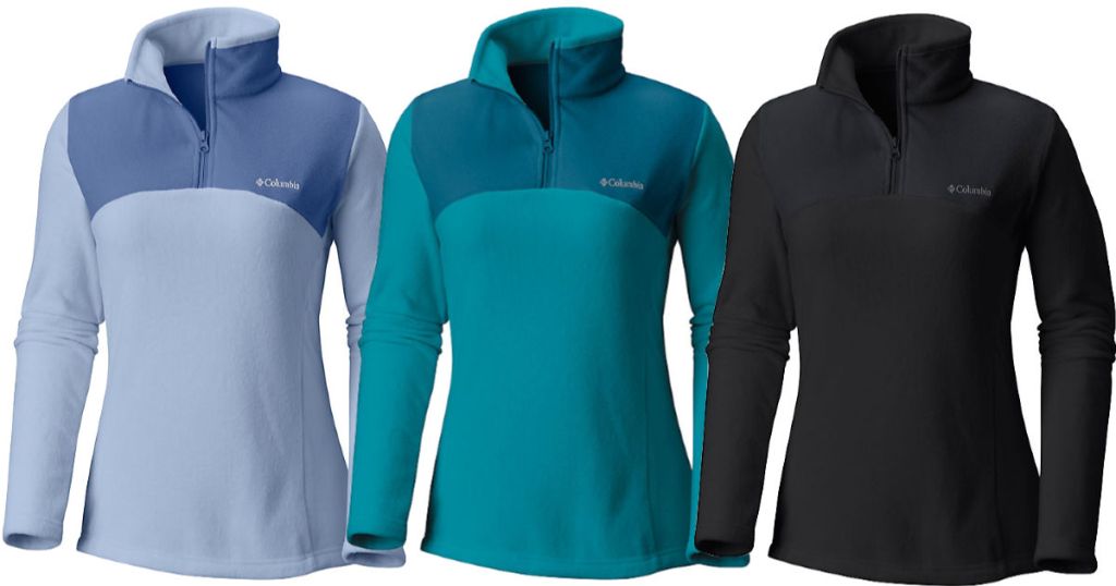 black, lagoon teal, faded sky blue columbia Women's Western Ridge Half Zip