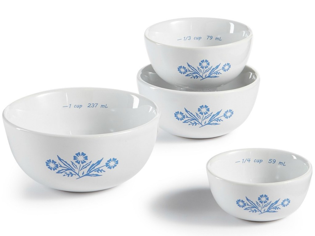 Corningware Cornflower 4 piece Measuring Bowl Set
