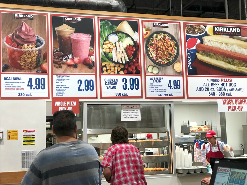 people standing in line at Costco food court