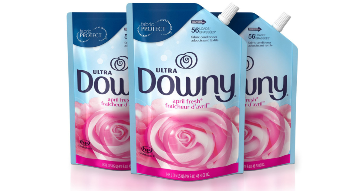 three downy fabric softener pouches