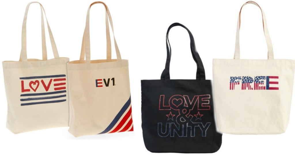 EV1 from Ellen DeGeneres Striped & Love Flag Market Tote Bundle