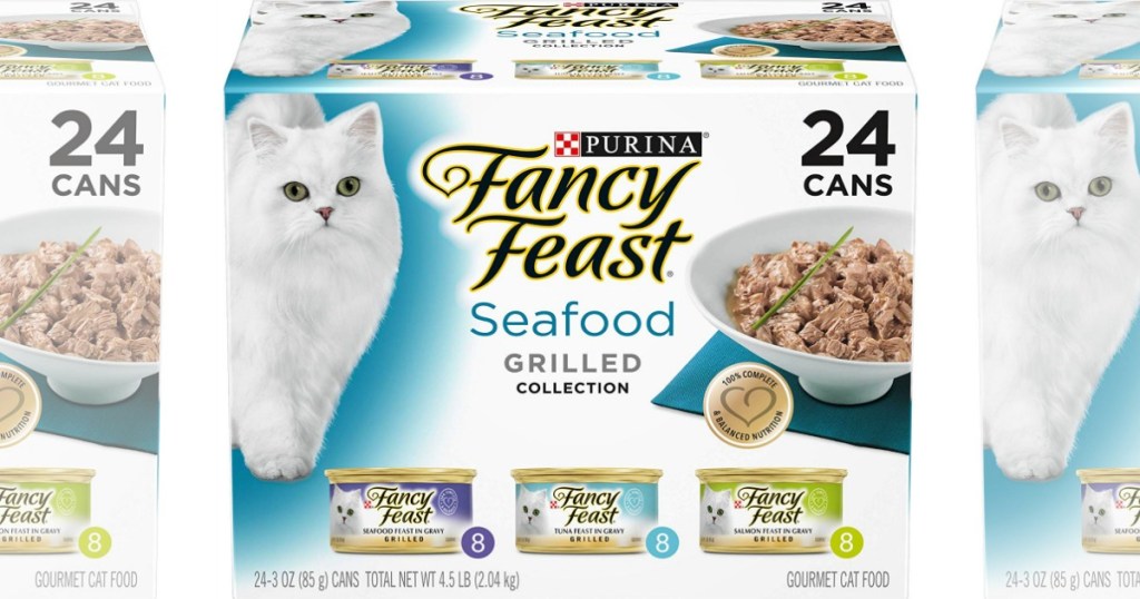 box of Fancy Feast Seafood Grilled Variety Pack