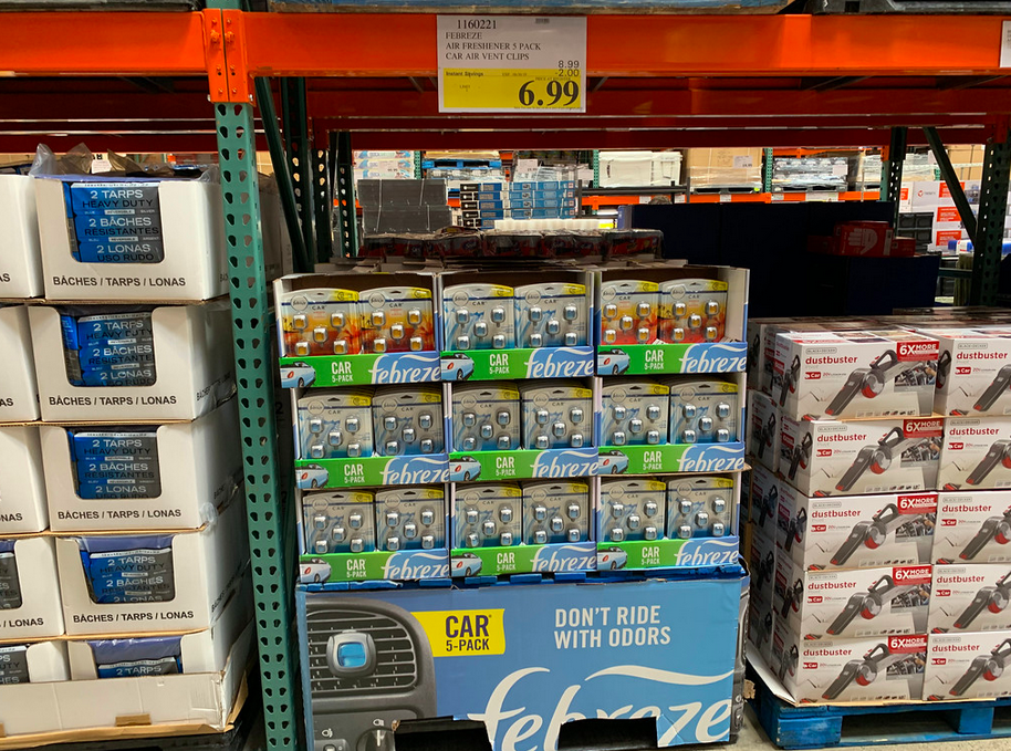 Febreze Air Freshener Car Vent Clips 5-Count Pack Display at Costco