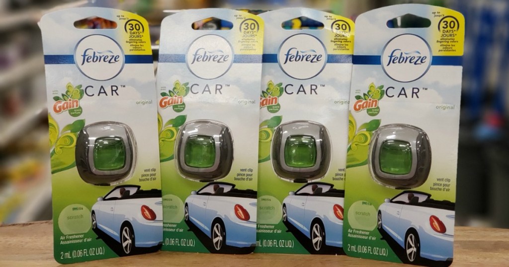 four febreze air freshener car clip packages