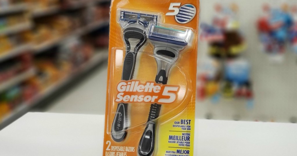 Gillette disposable razors at the store