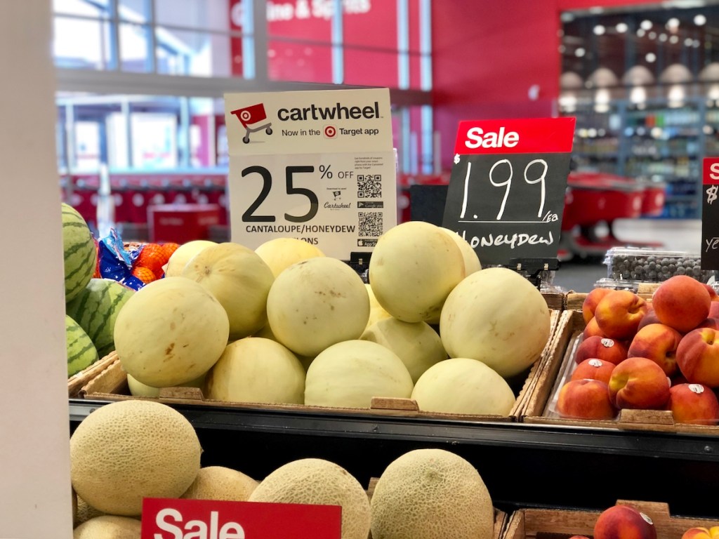 honeydew melon in produce section at target