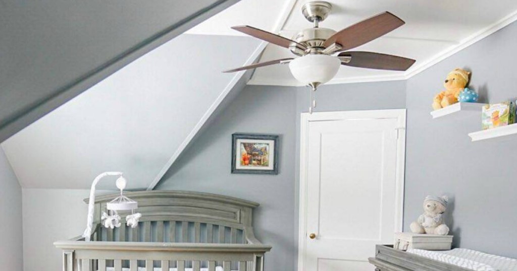 Small Ceiling Fan in Grey Baby nursery