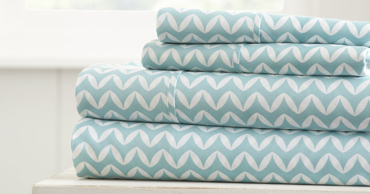 hutch & linen chevron 4 piece sheet set twin