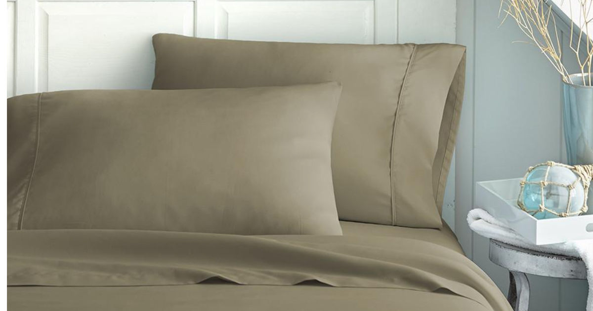 hutch & linen twin taupe solid 4 piece sheet set